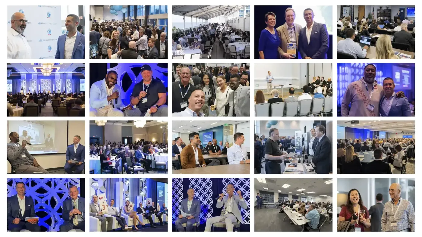Collage of photos from our investor events and small-group workshops