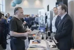 Attendees networking between sessions
